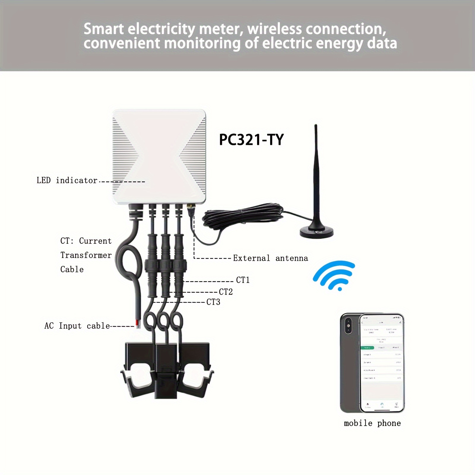 Inicio Monitor de Energía 5(60) Un WiFi Kwh Medidor Digital Consumo  Eléctrico KWh Carril DIN Medidor de Energía Inteligente Medidor de Energía  WiFi
