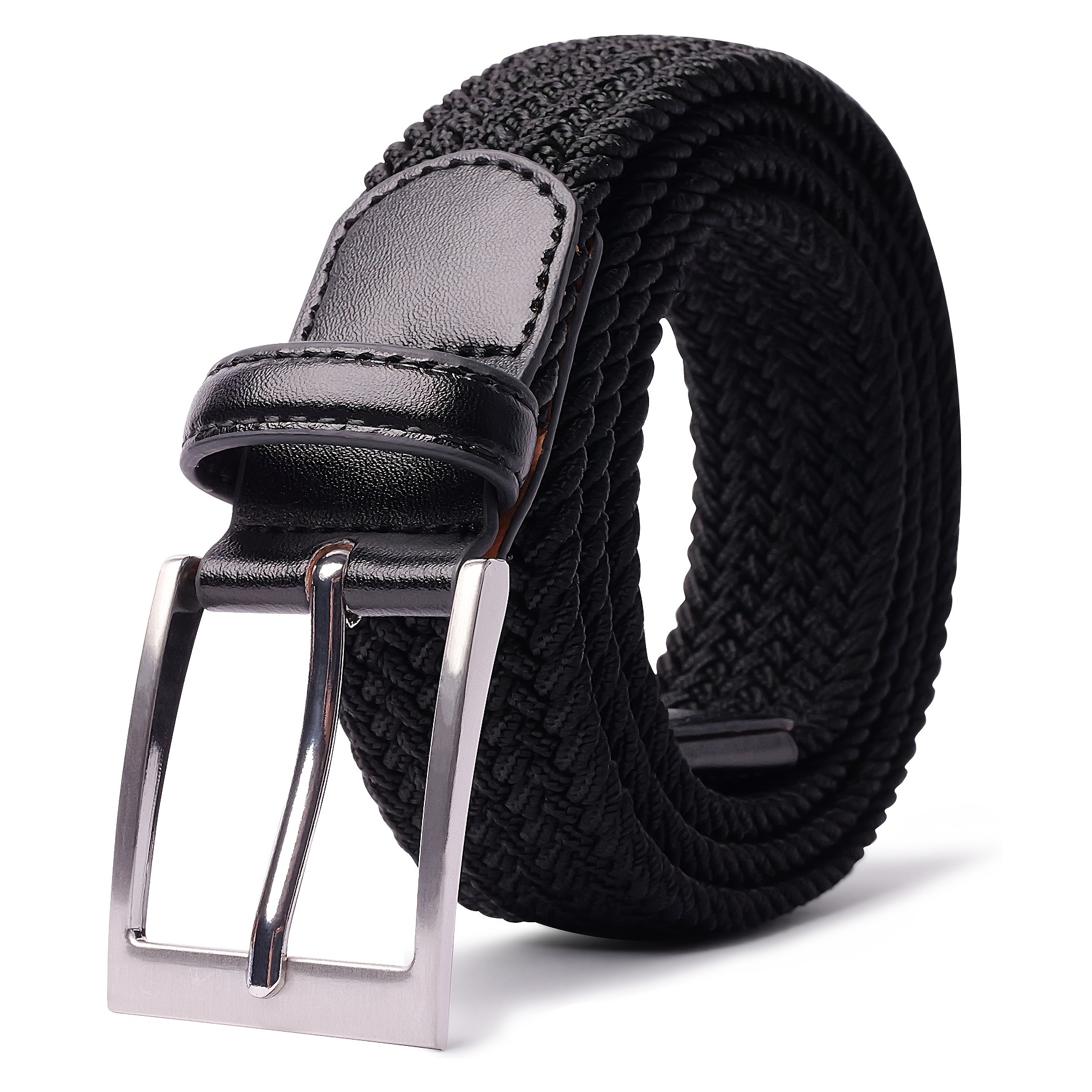 Maden TSS2107088 Cinturón trenzado elástico sin agujeros Cinturón de  pantalones casuales de despegue rápido de un