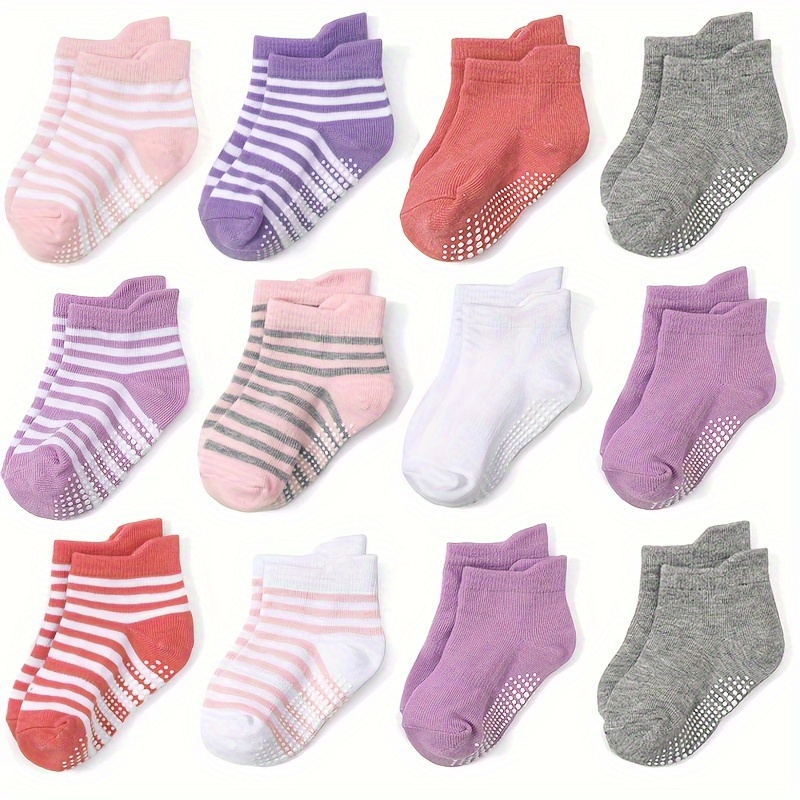 White Grip Socks for Toddlers & Kids - 4 pairs