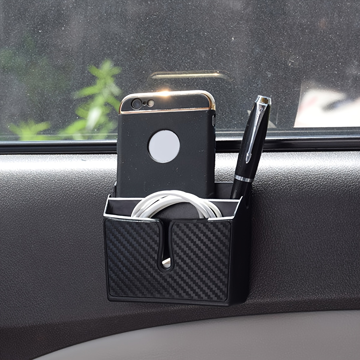 Accessoires de boîte de rangement Auto-adhésif Organisateur de voiture de  téléphone portable pour tableau de bord