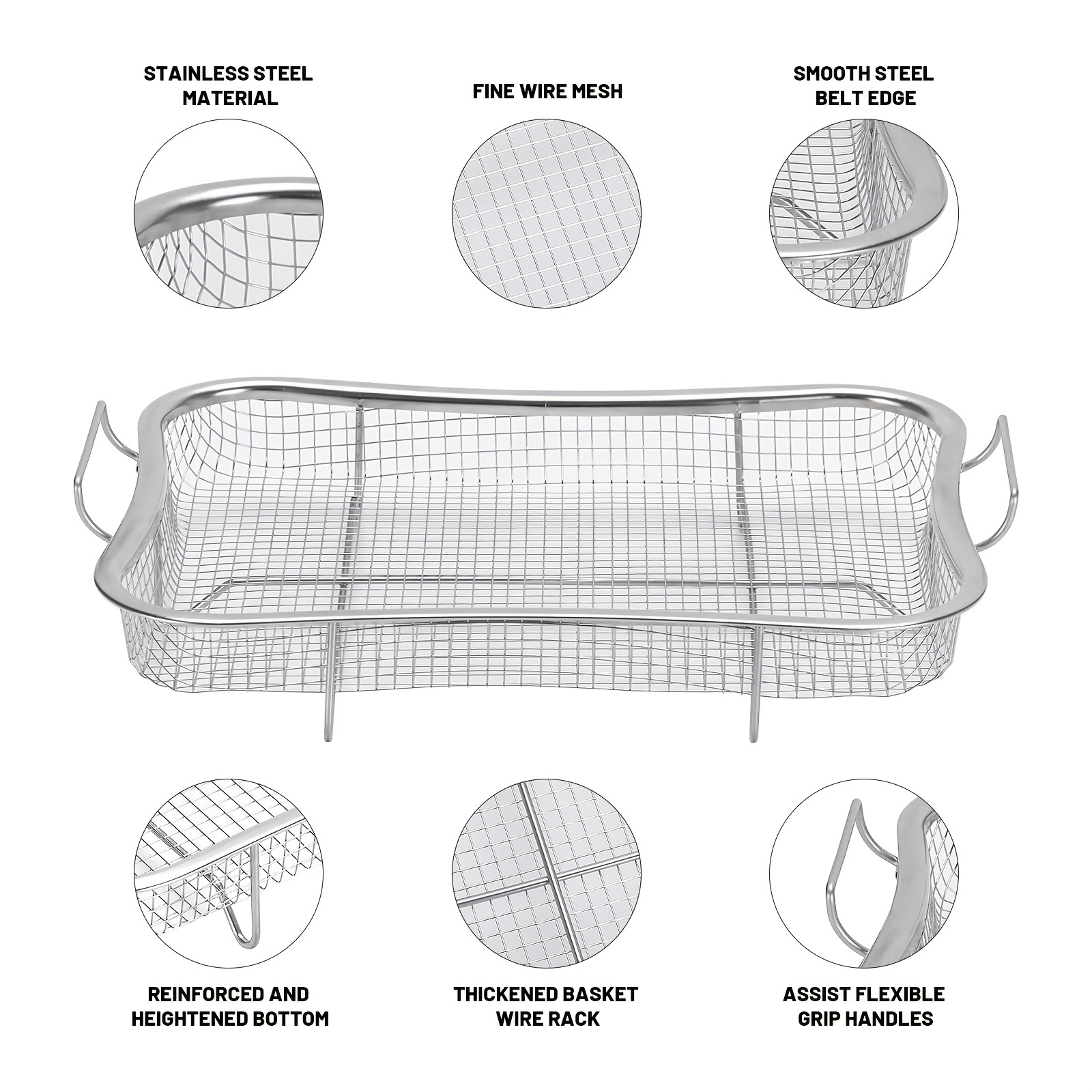 Air Fryer Basket For Oven, Stainless Steel Air Fryer Tray, 12.2 X 9.1  Non-stick Mesh Basket, Oven Air Fryer Basket Wire Rack Roasting Basket, Today's Best Daily Deals