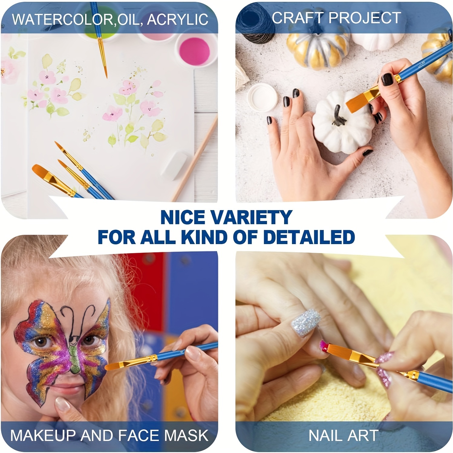 Acrylic, Oil, and Watercolor Brushes