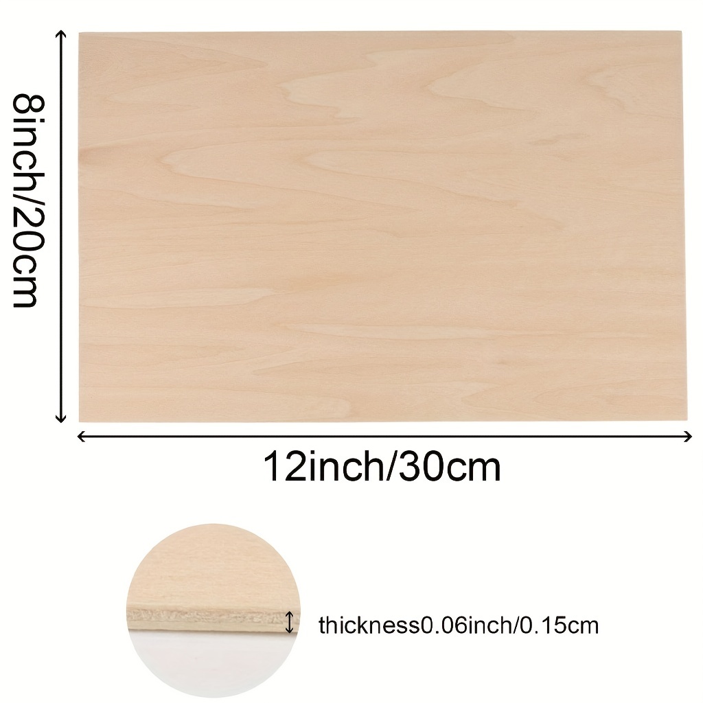 Unfinished Wood, Wood Sheets for Crafts- 4 x 4 x 1/12 Inch- 2mm Thick Wood  Sheets with Smooth Surfaces-Unfinished Squares Wood Boards for Laser  Cutting, Wood Burning, Architectural Models, Staining