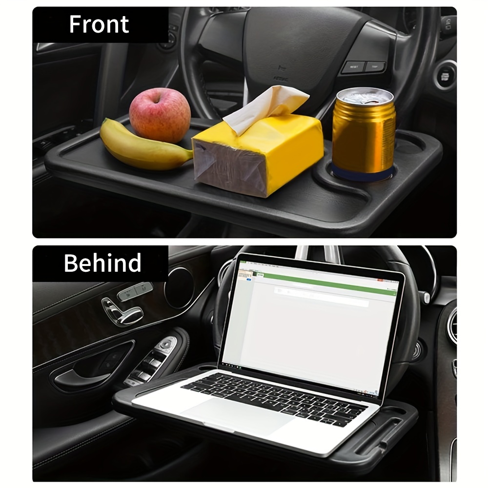 Bandeja de escritorio Lsyomne para el volante de coche, mesa para comer,  soporte de portátil, soporte para teléfono móvil, bandeja para ordenador