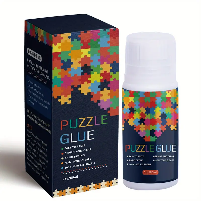 60ML Puzzle Glue Clear Con Nueva Cabeza De Esponja Puzzle - Temu