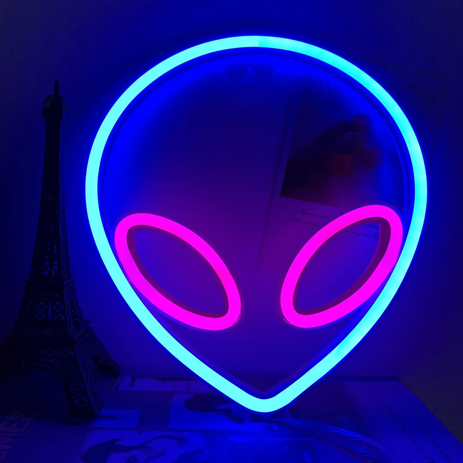 1pc Alien shaped LED Neon Sign USB Battery Powered Neon Light With Switch For Bedroom Wedding Birthday Party Game Room Home Wall Decor
