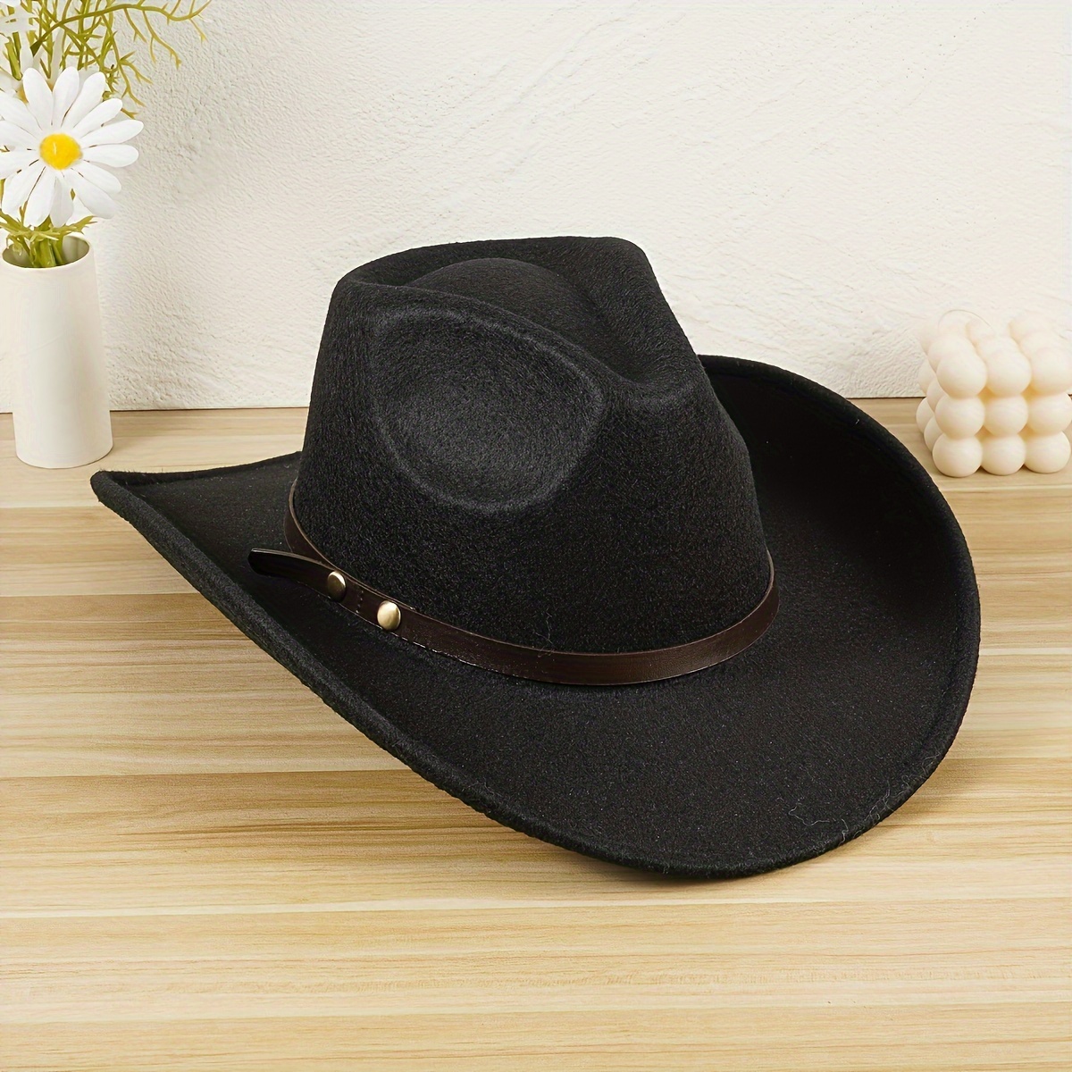 Classic Unisex Cowboy Hats Solid Color British Style Jazz - Temu Canada