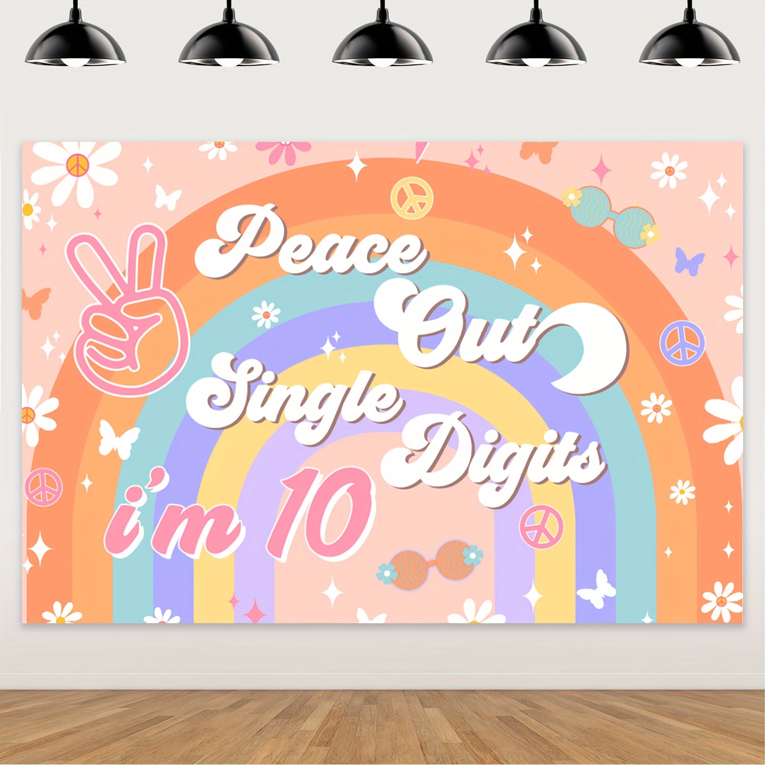 Tie Dye Birthday Backdrop 7x5ft 60's Hippie Theme Happy Birthday  Photography Background Groovy Colorful Rainbow Birthday Party Decorations  Kids Adult