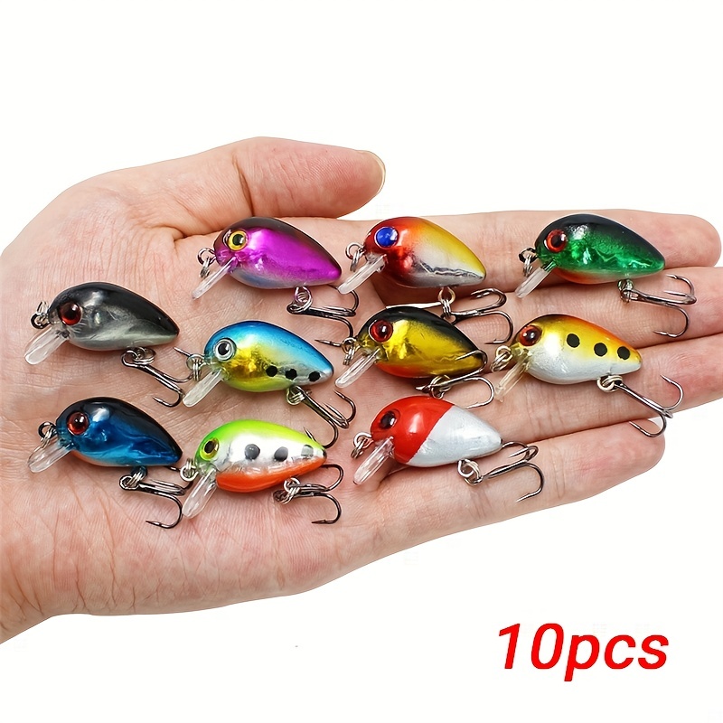 10pcs Topwater Crankbait Fishing Lures for Bass - Artificial Bionic Hard  Baits with Lifelike Minnow Wobbler Action - 3cm/1.18inch 1.6g - Perfect for  F