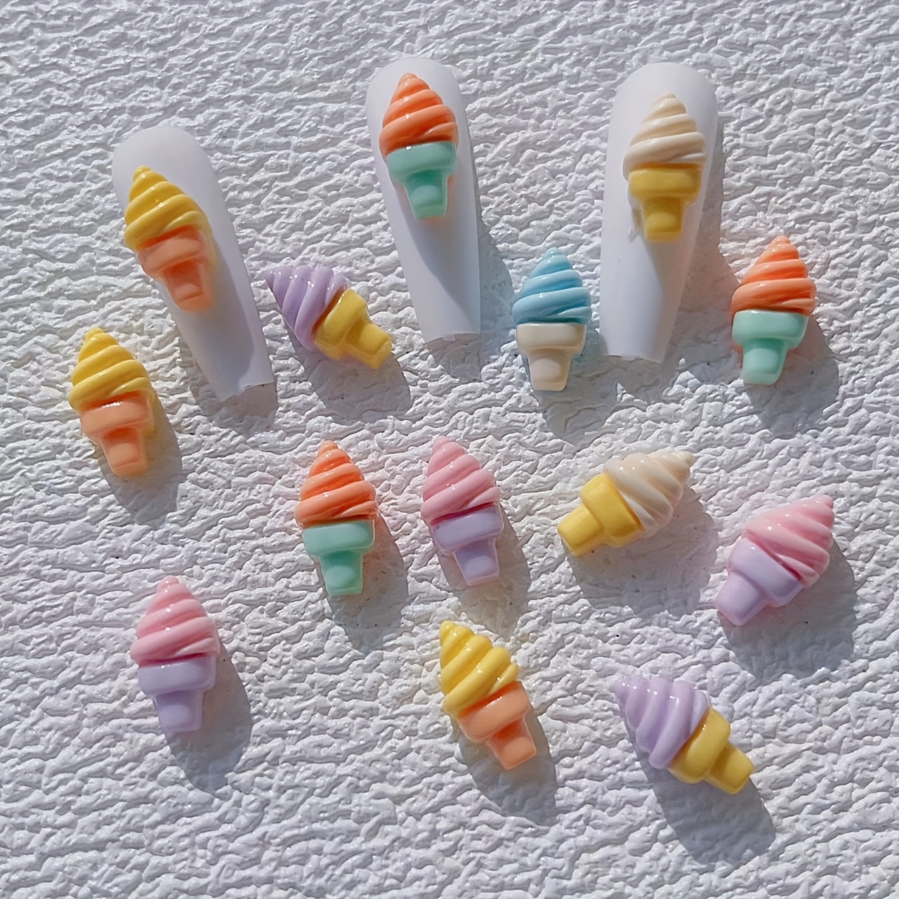 Cute Ice Cream Nail Art Charms 3D Mini Ice Lolly Kawaii Nail Charms for  Acrylic Nails