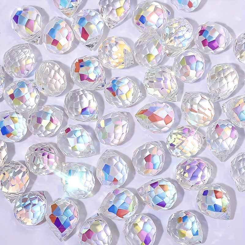 Symphony Color Cut Face Shiny Glass Beads Water Drop - Temu