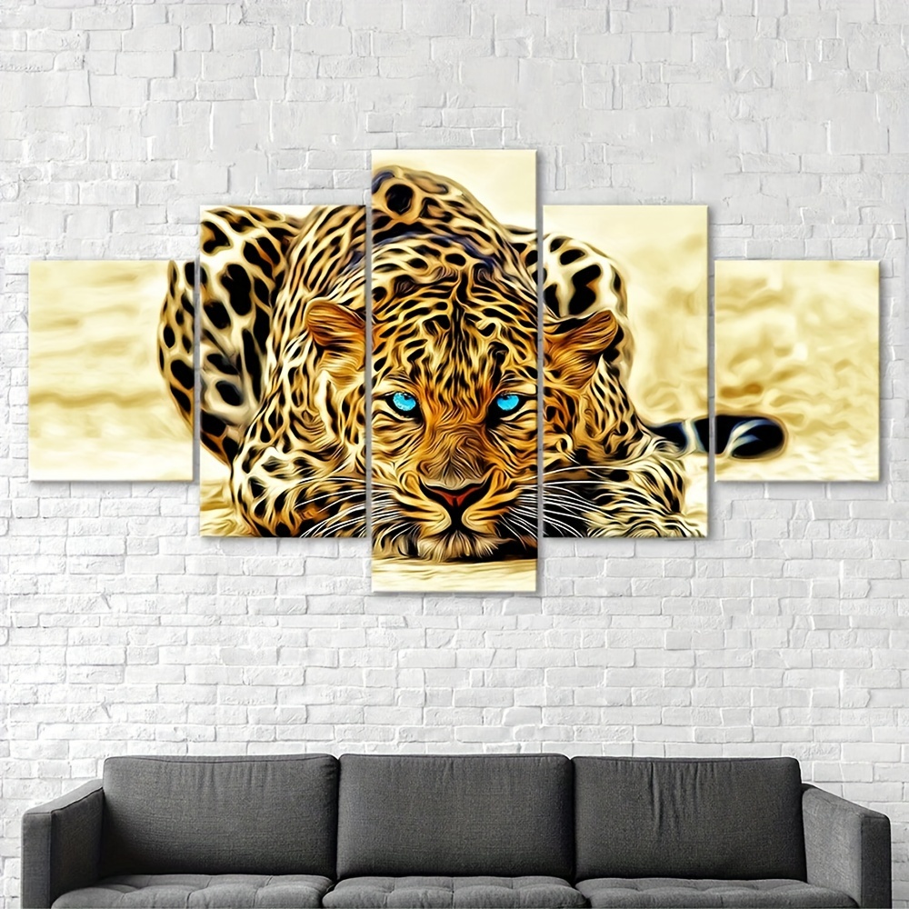 Wall Art Print, Gold leopard print yellow