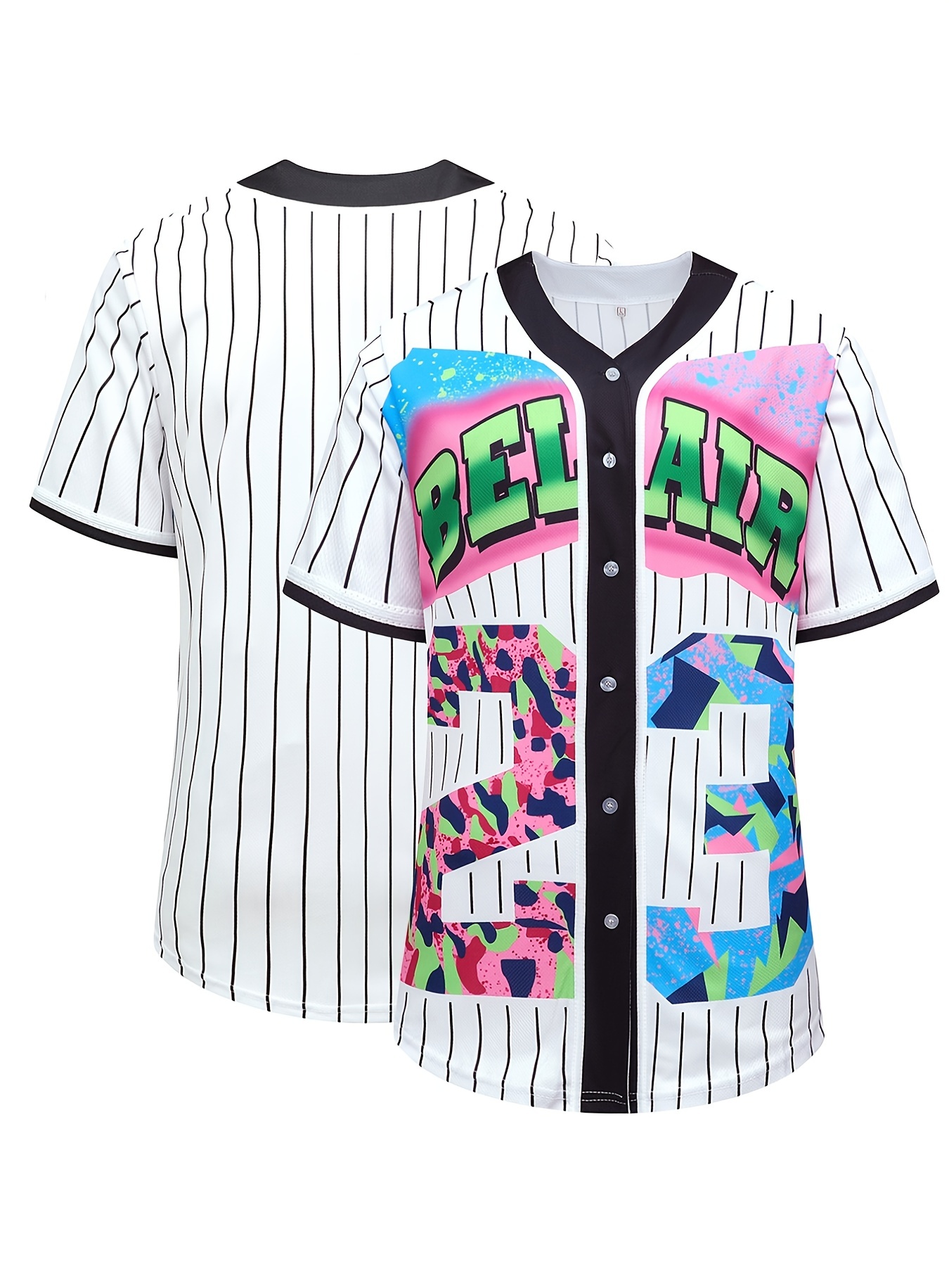 Baseball Jersey Classic New York 23 Stripes Design Printed for 80s 90s  Theme Birthday Party 