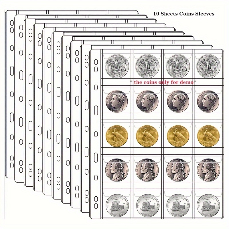 2 Pagine Per La Raccolta Di Monete, Utilizzate Come Buste Per Raccoglitori  Di Monete Per Album Di Monete, Utilizzate Per Collezionare Monete