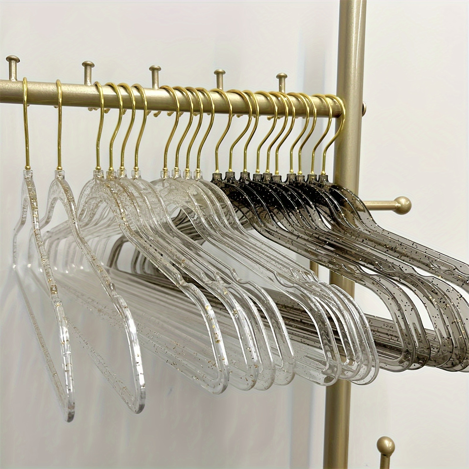 Hanging Non-marking Clothes Hangers, Acrylic Non Slip Clothes Racks,  Household Space Saving Storage Organizer For Bedroom, Bathroom, Office,  Entryway, Closet, Wardrobe, Home, Dorm - Temu