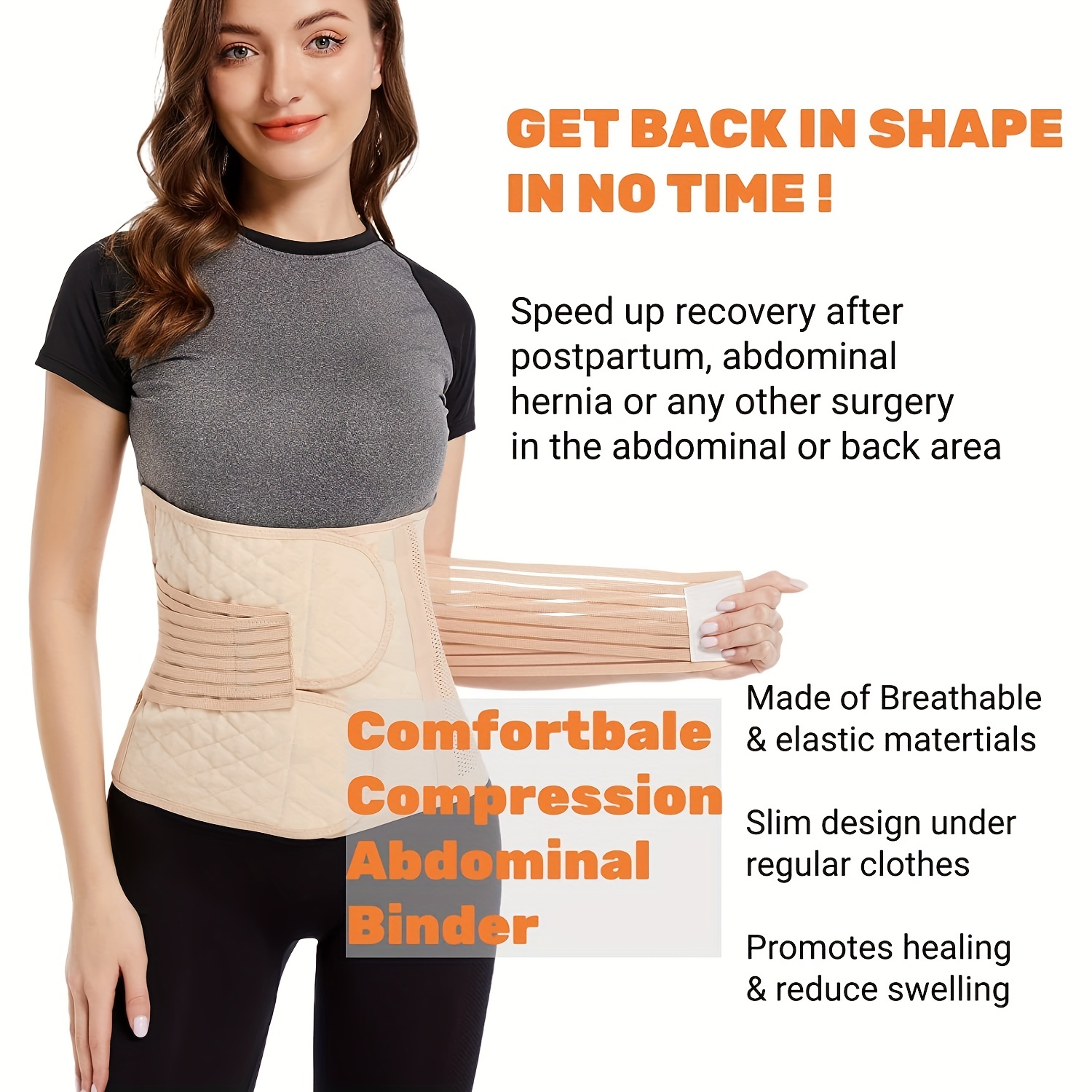 Supportive Abdominal Binder 8 Inch for Comfort and Compression