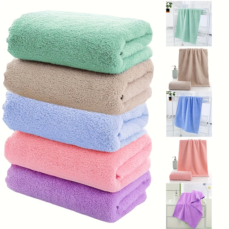 Solid-Colored Terry Cloth Beach Towel 