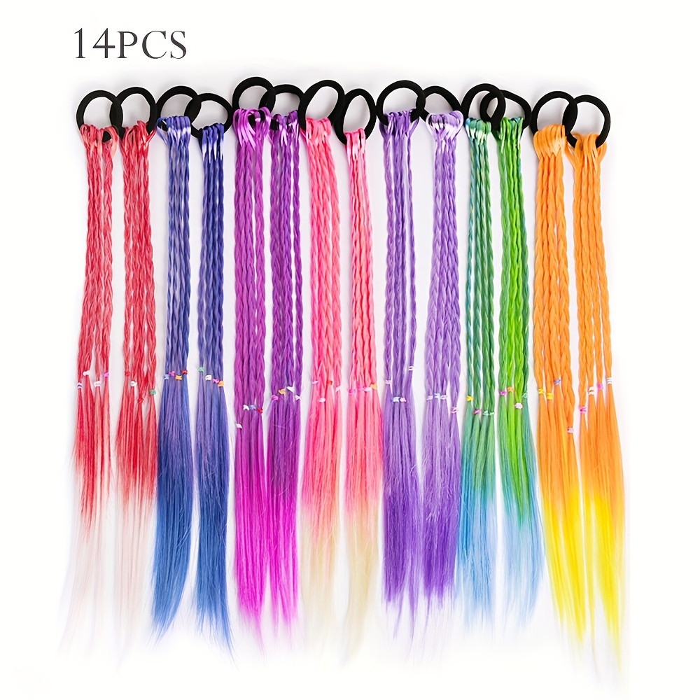 18Pzas. Extensiones de cabello de colores para niños con pinzas, accesorios  para peinar el cabello, accesorios para niñas y adolescentes, extensiones