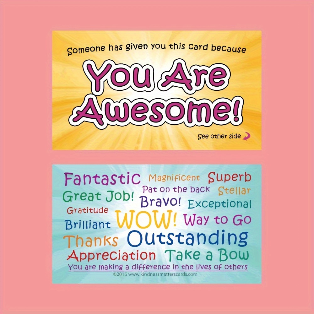 

50pcs "you Are Awesome" Encouragement Cards - , Motivational Phrases, Ideal For Student & Appreciation In School, Positive | |quality Paper Cards, Motivational Gifts