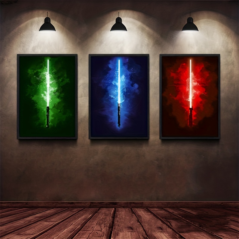 Lightsaber wall deals art