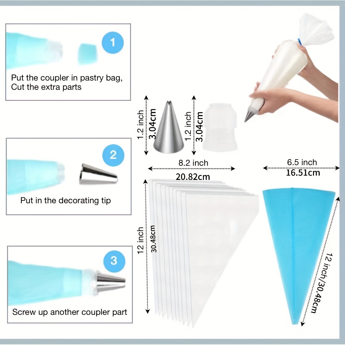 236pcs cake decoration tool kit include storage box piping bags stainless steel piping nozzles and couplers scraper and other accessories suitable for cake lovers and beginners cake diy supplies baking tool details 0