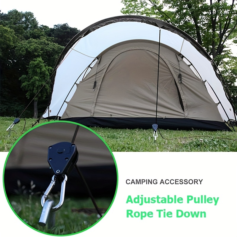 Tendeur de corde à vent pour tente, poulie réglable avec mousqueton,  Camping randonnée en plein air, attache de corde en Nylon, 1 pièce