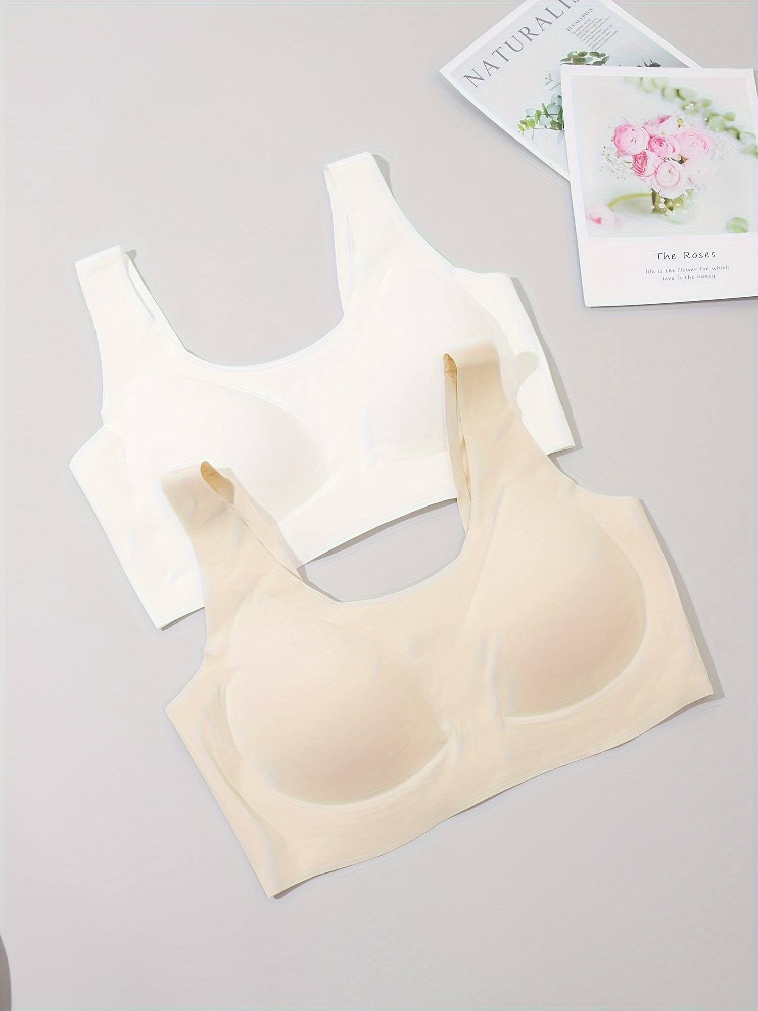 Seamless Solid Wireless Bras Comfy Breathable Stretch - Temu United Kingdom