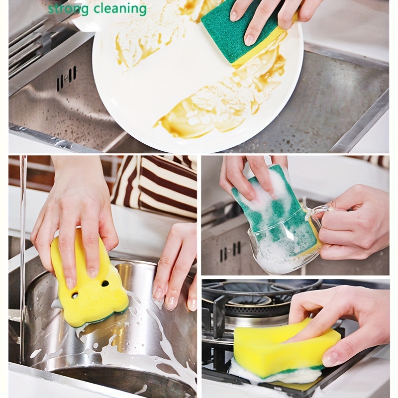 5/10/20PCS Scrub Sponges for Dishes Non-Scratch Microfiber Sponge Non Stick  Pot Cleaning Sponges