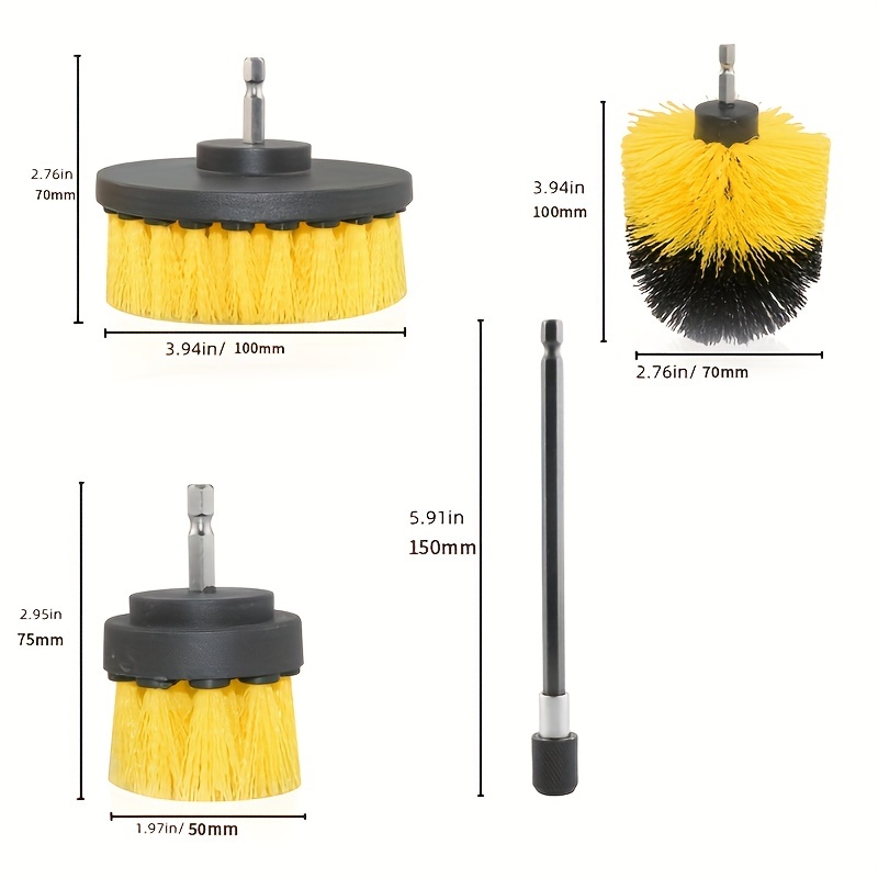 Electric Drill Brush Scrubber Set, Cleaning Brush Detailing Brush, Auto  Tires Cleaning Tools For Bathroom Tile Kitchen - Temu