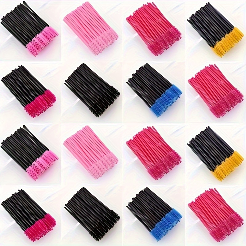 

50pcs Silicone Eyelash Brush Crystal Mascara Brushes Wands For Eye Lash Extension, Eyebrow And Makeup Brush For Eyelash Extension Supplies