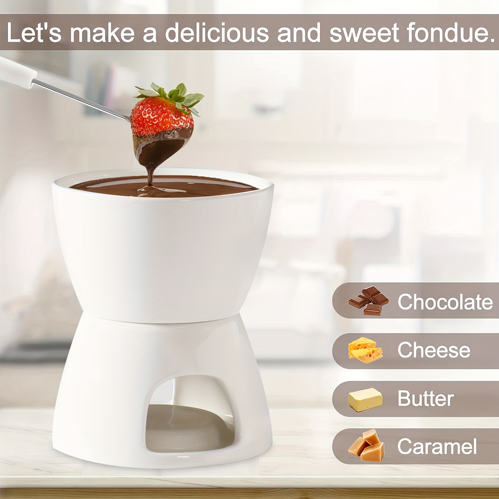 Chocolate Fondue Cup With Candle Fondue Pot Set Butter Heater Melt