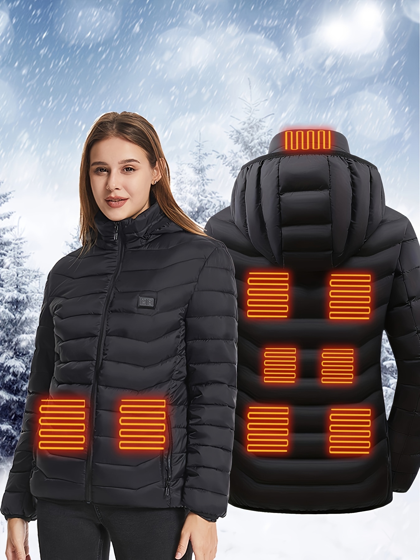 Heated Jacket Women Long Outdoor Warm Clothing Heated For Riding