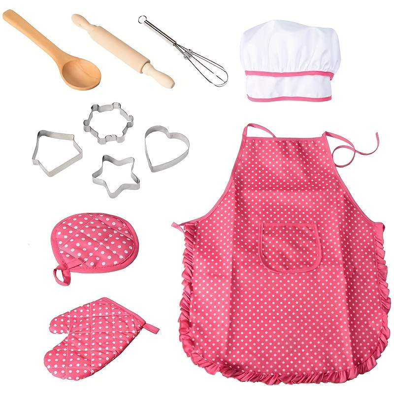 Kids Apron And Chef Hat toddler Apron For Girls Pretend Play - Temu