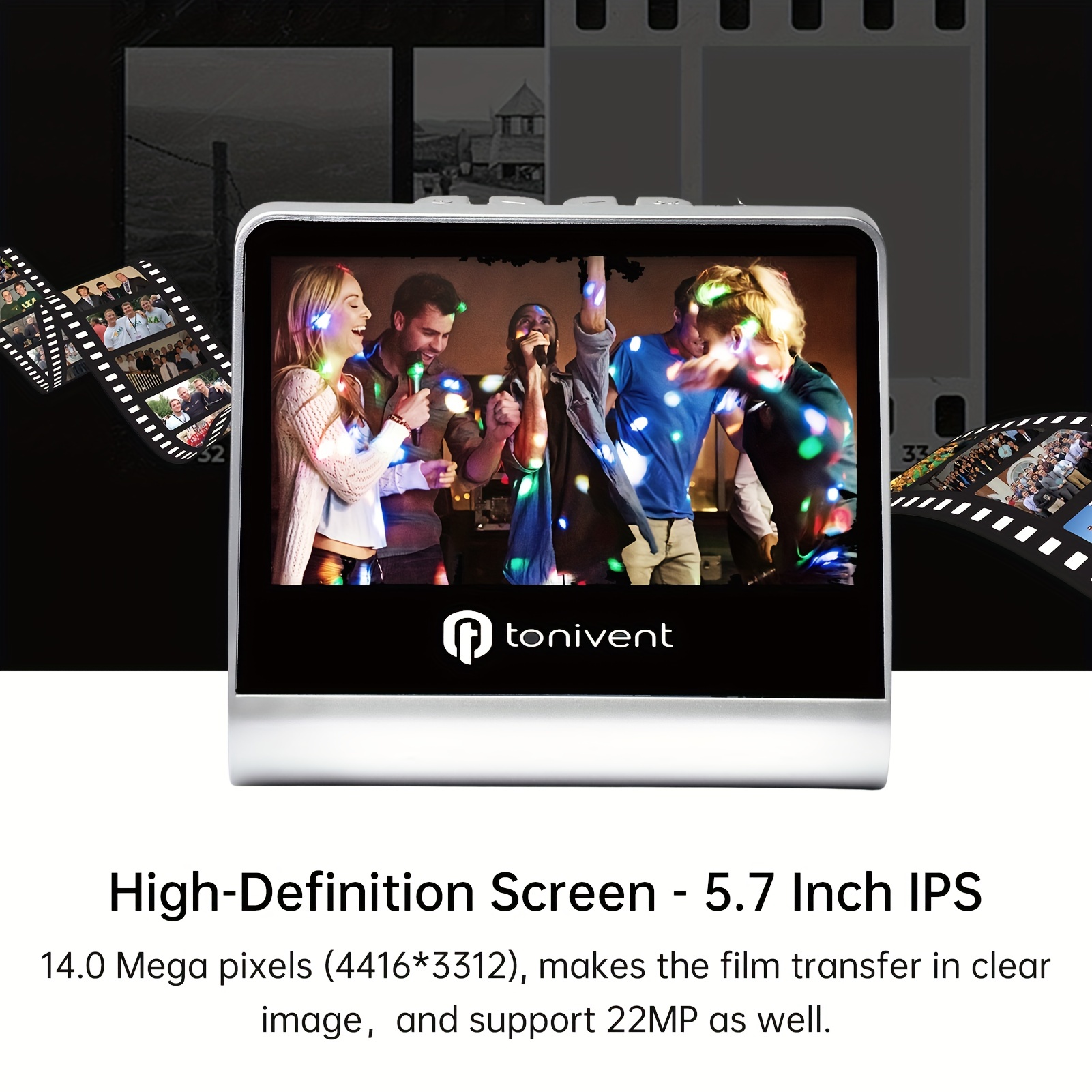 Scanner numérique de film et de diapositives, convertit 135, 110, 126kpk et  Super 8mm Film/diapositives/négatifs en 12mp J