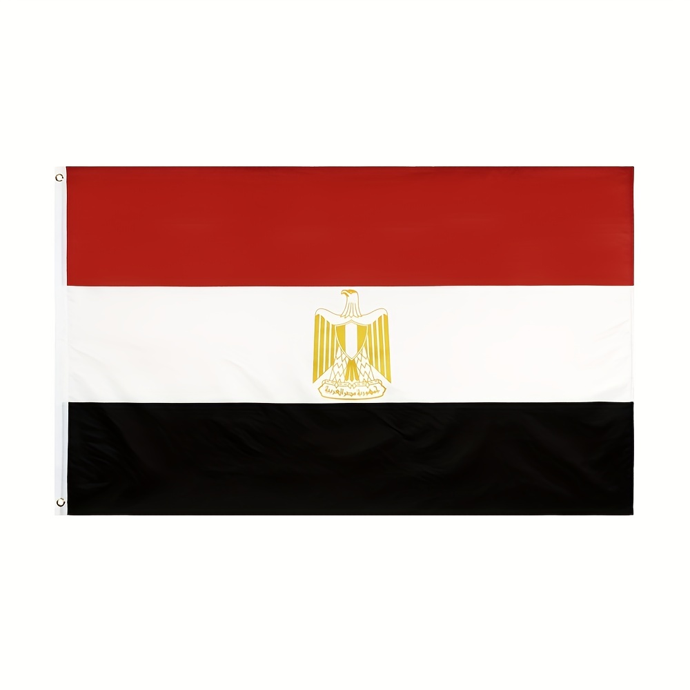 

1pc 90*150cm 3x5fts Egyptian National Flags Egypt Country Flag Banner, Outdoor Holiday Decoration, Yard Decoration, Theme Party Decoration