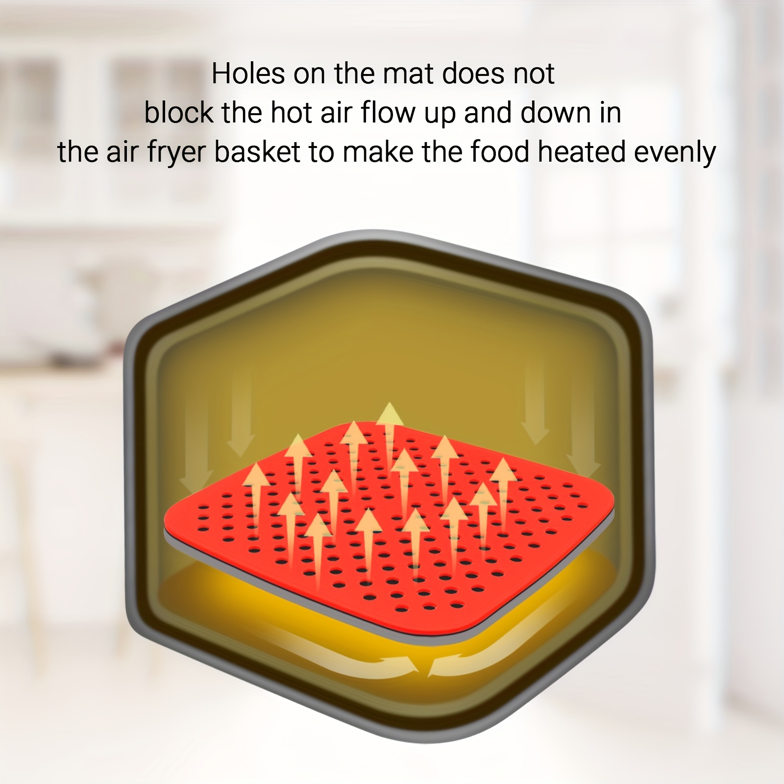 Silicone Placemat, Heat Resistant Air Fryer Pad, Felt Kitchen