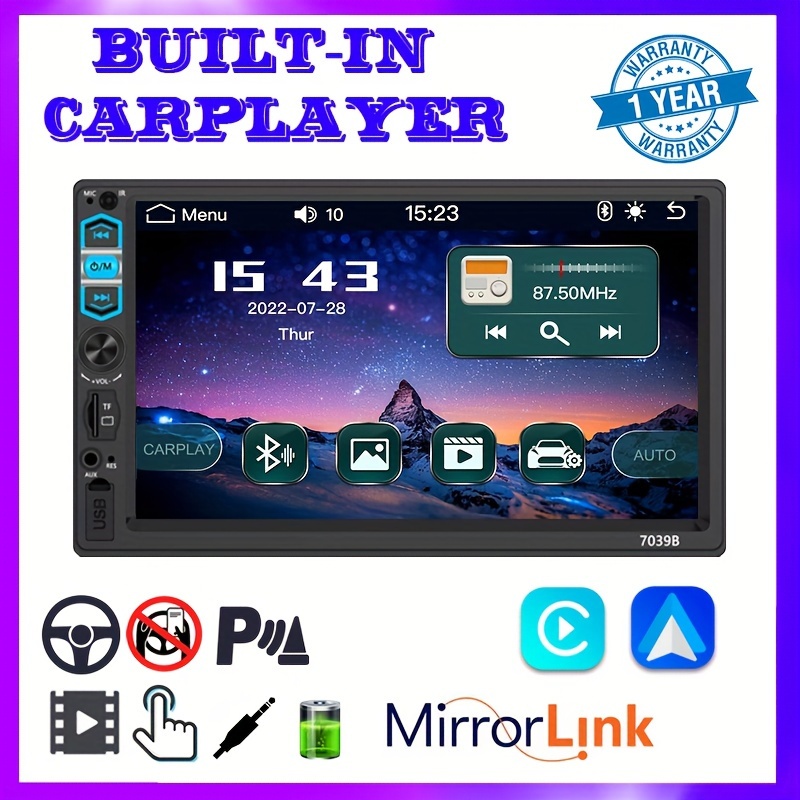 New Wired Carplay Single Spindle Car Mp5 Android Auto Single - Temu  Australia