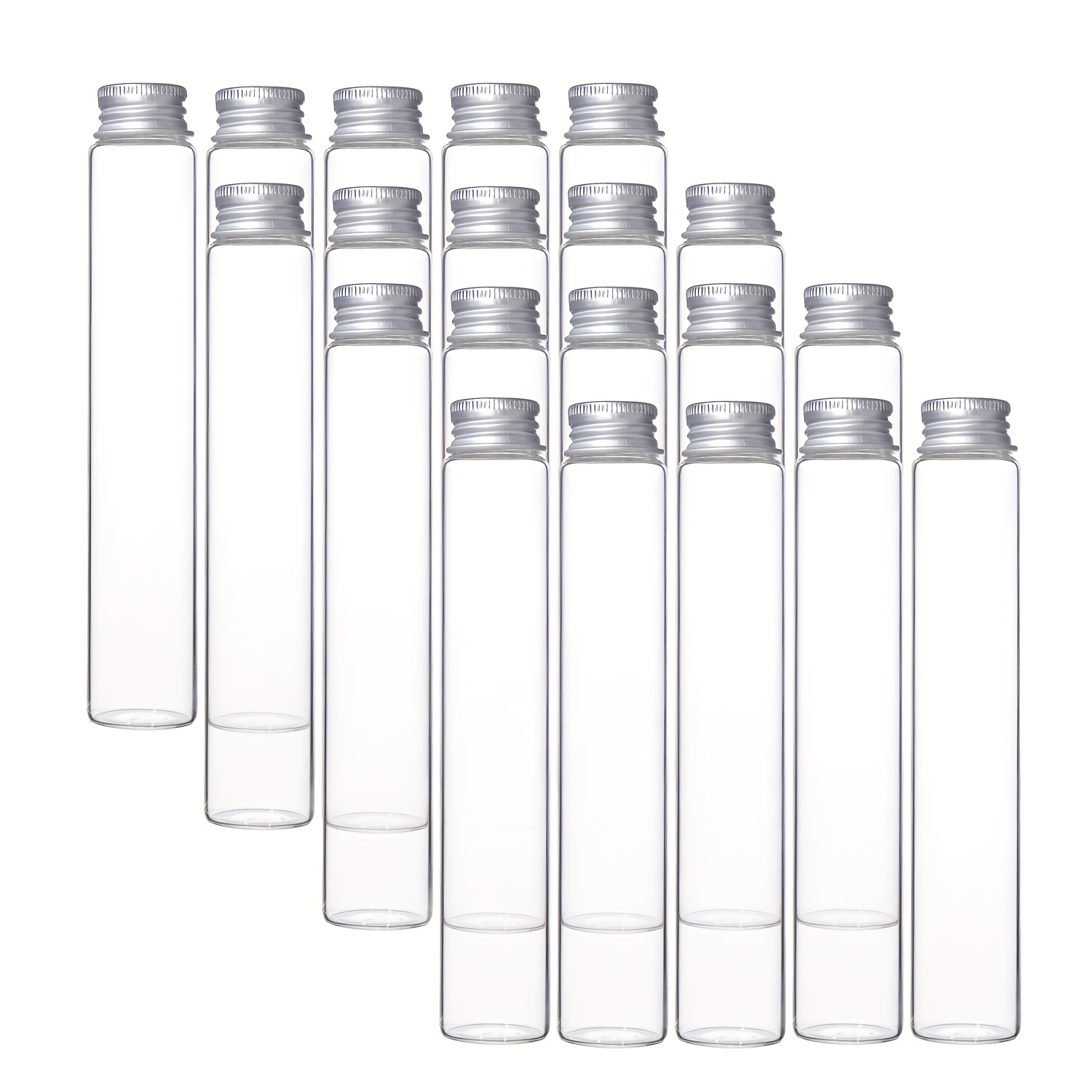 Test Tubes- Clear Test Tubes Flat- bottomed Containers Storage