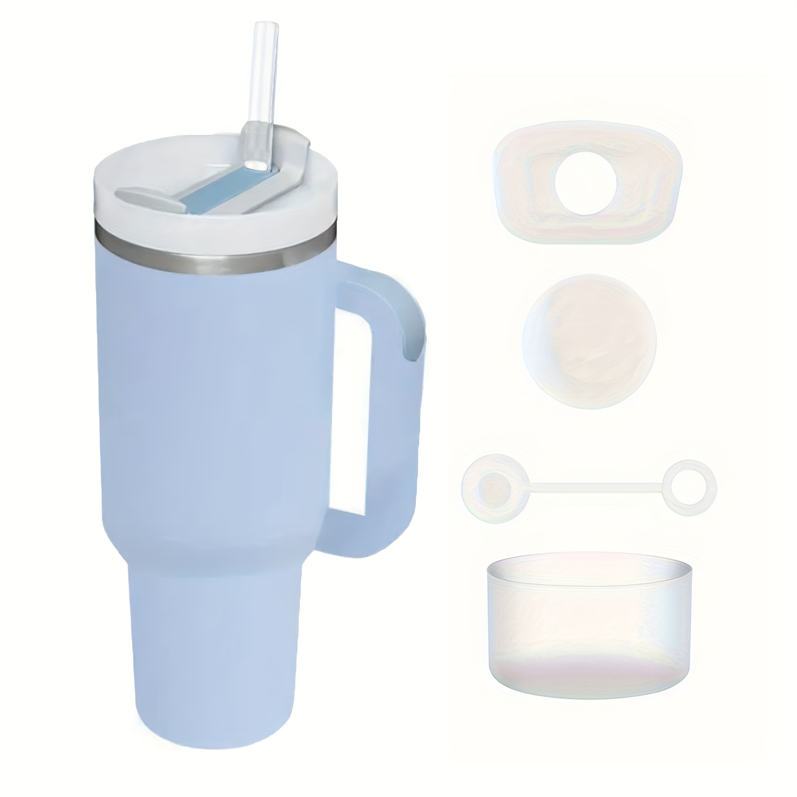 Tumbler With Handle And Straw Lid Leak proof Silicone Boot - Temu