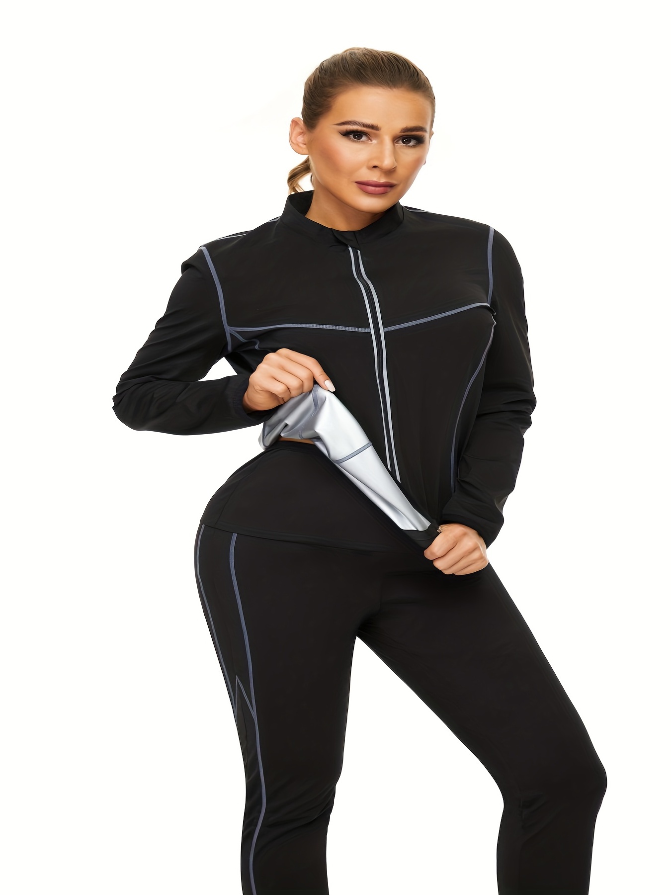 Womens Closure Waist Bustier Sweatsuit Body Shaper Yoga Suit Running Sports  Suit Sports Sweat Tank Top Fitness - Sports & Outdoors - Temu