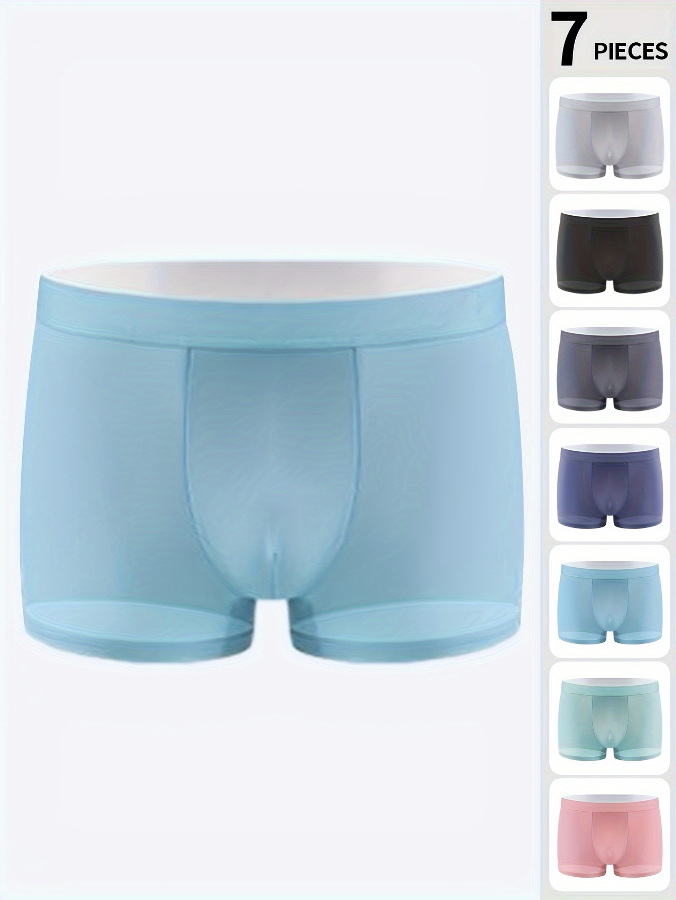 Men's Underwear Ice Silk Feeling Boxer Briefs Antibacterial - Temu