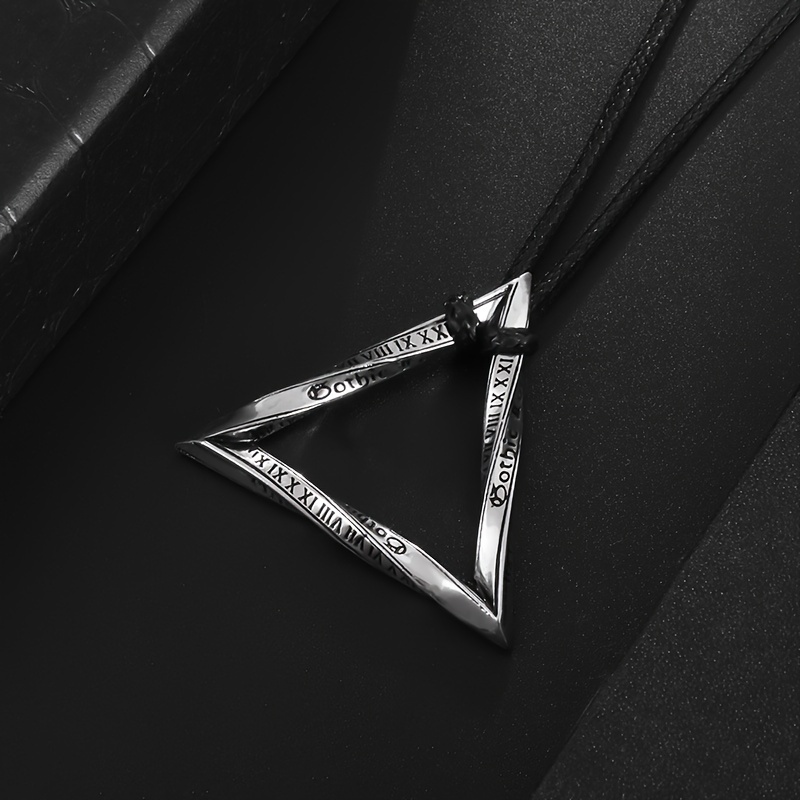 Image of 1pc Fashion Mobius Love Geometric Number Pendant Necklace Leather Rope Chain Men Women Romantic Jewelry Gift