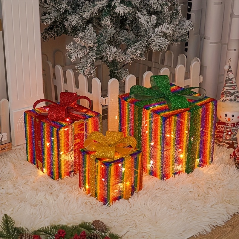 CYIOU 48pcs Mini Coffrets Cadeaux Décoration Sapin de Noël Décorations de  Noël Décoration Intérieure et Extérieure pour Noël (Couleur)