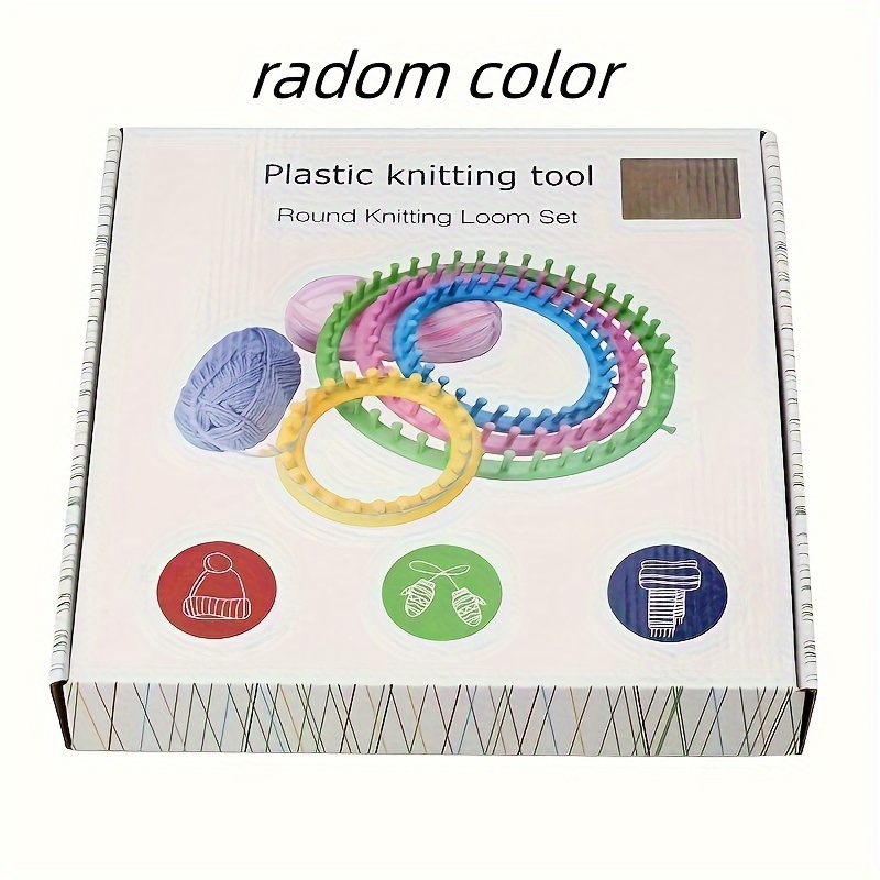 Knitting Loom Craft Weaving Loom Knitting Kit Plastic Pompom Sock Hat Scarf  Scarves Maker Plastic Long Handle DIY Weaving Tool
