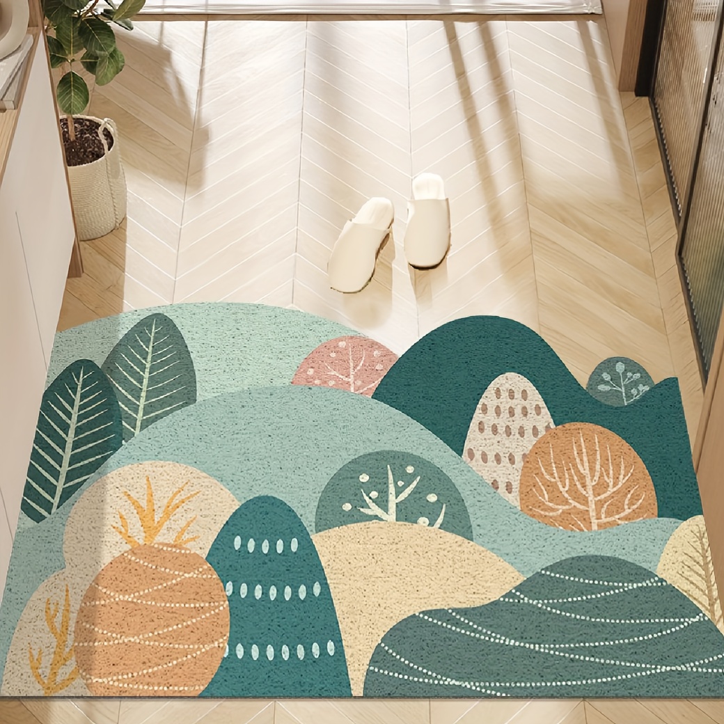 Flower Door Mat, Bath Mat, Forest Flower Tree Super Soft Non-slip