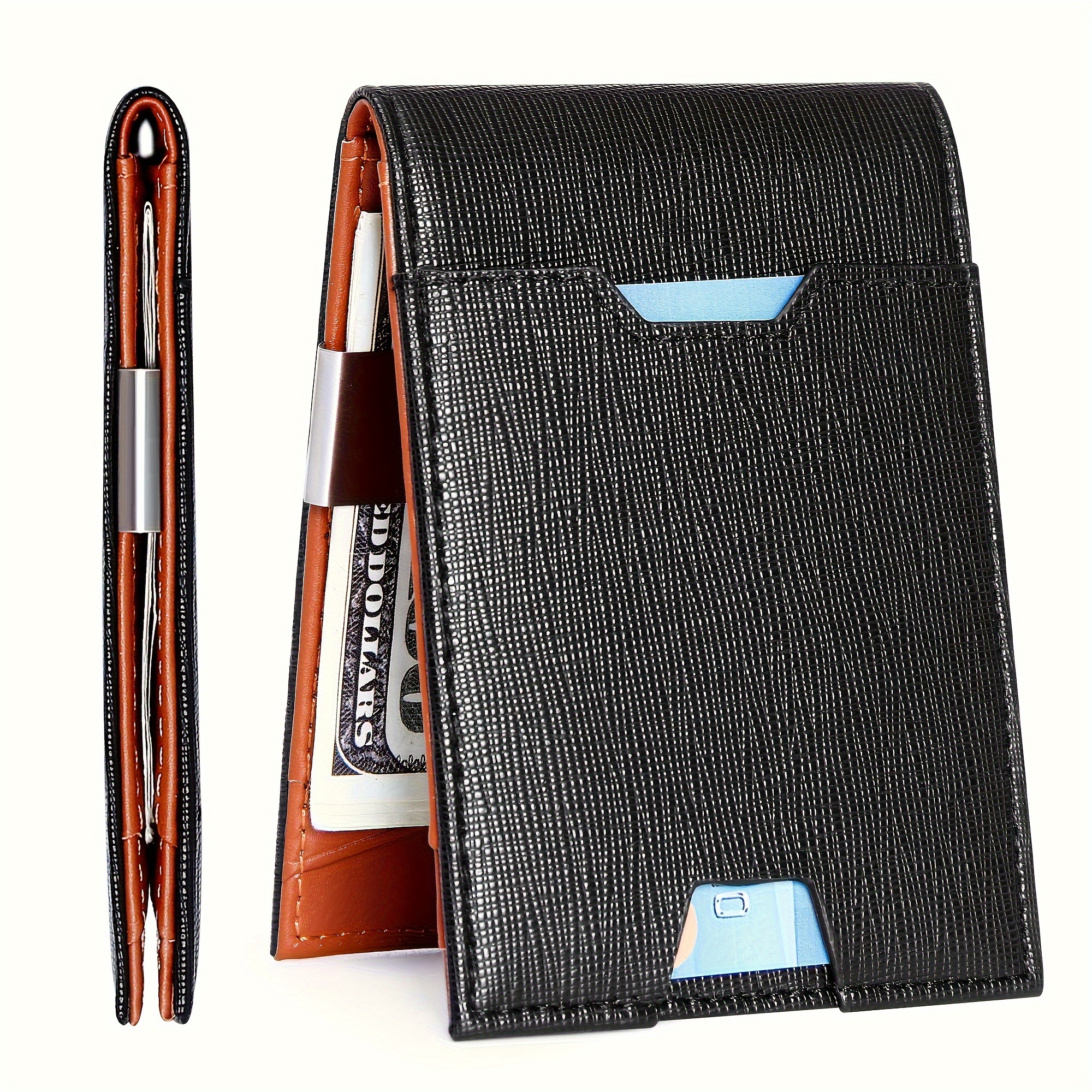 1pc Mens Slim Wallet Money Clip Wallet Slim Front Pocket Rfid Blocking  Credit Card Holder Minimalist Mini Bifold - Bags & Luggage - Temu