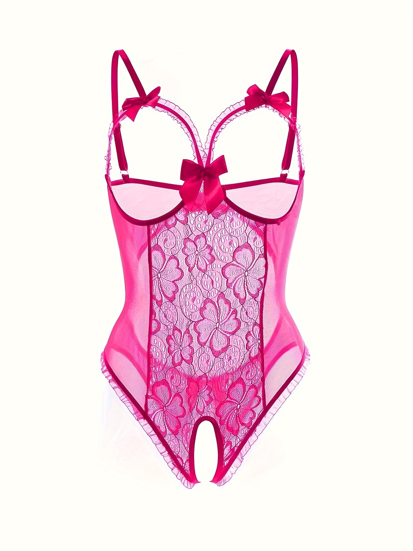  Teddy Lingerie For Women,Front Double Strap Floral