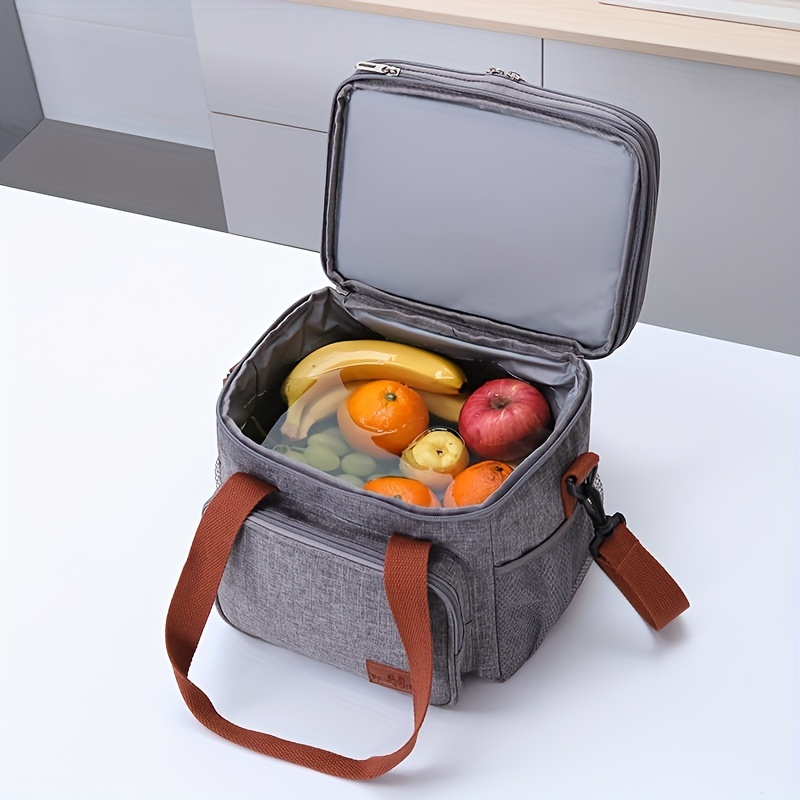 Insulated Lunch Bag Dual Compartment Cooler Lunch Box Tote School Picnic  Work