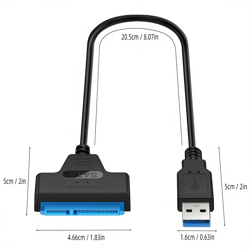 Acheter Convertisseur de câble USB Rapid 2.0 vers SATA 22 broches,  adaptateur de pilote de disque dur pour disque dur/SSD de 2.5 pouces