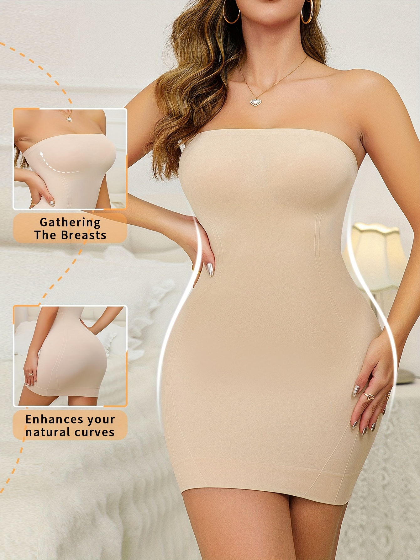 Women's Seamless Shapewear Strapless Fashionable Bodycon Dress For